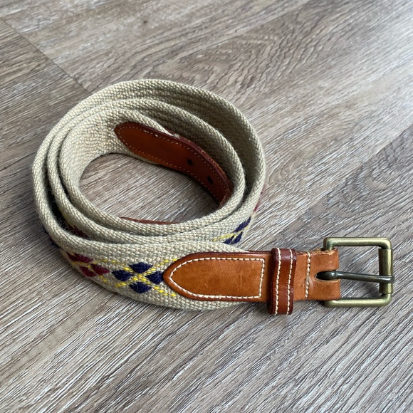Authentic Dooney & Bourke leather / woven canvas belt . - Picture 2 of 7